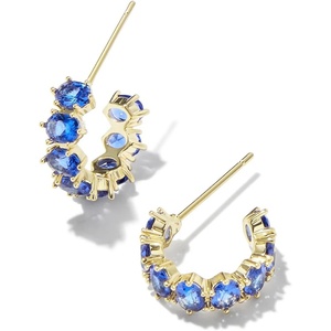 image:imageKendra Scott Cailin Crystal Huggie Earrings Fashion Jewelry For WomenGOLD  BLUE CRYSTAL