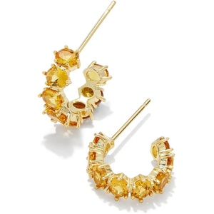 image:imageKendra Scott Cailin Crystal Huggie Earrings Fashion Jewelry For WomenGOLD  GOLDEN YELLOW CRYSTAL