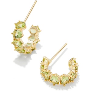 image:imageKendra Scott Cailin Crystal Huggie Earrings Fashion Jewelry For WomenGOLD  PERIDOT CRYSTAL