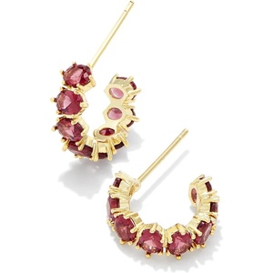image:imageKendra Scott Cailin Crystal Huggie Earrings Fashion Jewelry For WomenGOLD  RED CRYSTAL