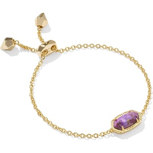 image:imageKendra Scott Elaina Adjustable Chain Bracelet for Women Fashion Jewelry GoldPlatedGOLD  BRONZED VEINED VIOLET MAGNESITE