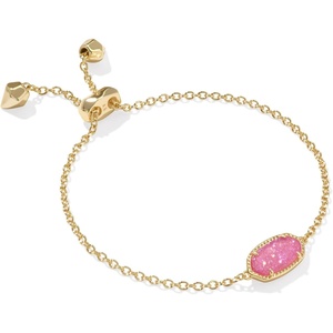 image:imageKendra Scott Elaina Adjustable Chain Bracelet for Women Fashion Jewelry GoldPlatedGOLD  HOT PINK DRUSY