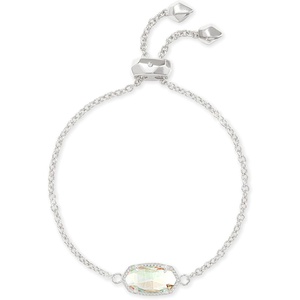 image:imageKendra Scott Elaina Adjustable Chain Bracelet for Women Fashion Jewelry GoldPlatedRHODIUM  IRIDESCENT DICHROIC GLASS