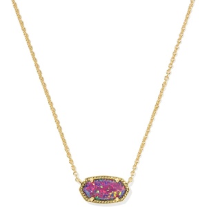 image:imageKendra Scott Elisa Pendant Necklace for Women Fashion Jewelry 14k GoldPlatedGOLD  DARK LAVENDER LAB GROWN OPAL