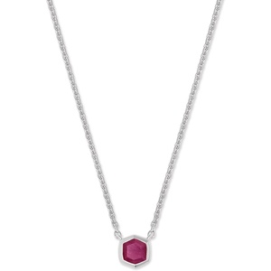 image:imageKendra Scott Davie Pendant Necklace in Sterling Silver DemiFine Jewelry for Women Pink Ruby