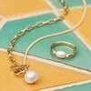 image:imageKendra Scott Leighton 14k GoldPlated Brass Pearl Band Ring in White Pearl Fashion Jewelry for Women Size 6