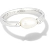 image:imageKendra Scott Leighton RhodiumPlated Brass Pearl Band Ring in White Pearl Fashion Jewelry for Women Size 8