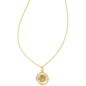 image:imageKendra Scott 14k GoldPlated Brass Letter AZ Disc Reversible Pendant Necklace Fashion Jewelry for WomenLetter B
