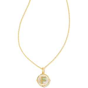 image:imageKendra Scott 14k GoldPlated Brass Letter AZ Disc Reversible Pendant Necklace Fashion Jewelry for WomenLetter F