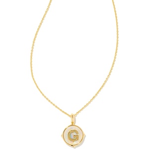image:imageKendra Scott 14k GoldPlated Brass Letter AZ Disc Reversible Pendant Necklace Fashion Jewelry for WomenLetter G