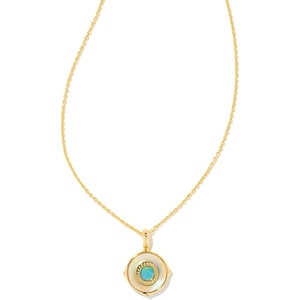 image:imageKendra Scott 14k GoldPlated Brass Letter AZ Disc Reversible Pendant Necklace Fashion Jewelry for WomenLetter O