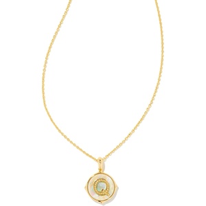 image:imageKendra Scott 14k GoldPlated Brass Letter AZ Disc Reversible Pendant Necklace Fashion Jewelry for WomenLetter Q