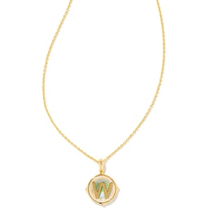 image:imageKendra Scott 14k GoldPlated Brass Letter AZ Disc Reversible Pendant Necklace Fashion Jewelry for WomenLetter W