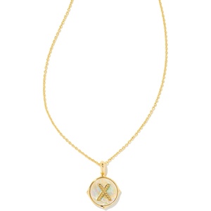 image:imageKendra Scott 14k GoldPlated Brass Letter AZ Disc Reversible Pendant Necklace Fashion Jewelry for WomenLetter X