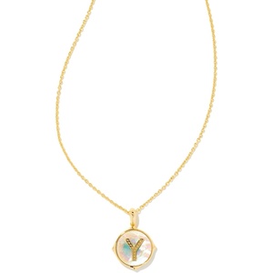 image:imageKendra Scott 14k GoldPlated Brass Letter AZ Disc Reversible Pendant Necklace Fashion Jewelry for WomenLetter Y