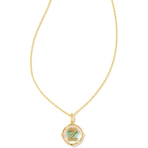 image:imageKendra Scott 14k GoldPlated Brass Letter AZ Disc Reversible Pendant Necklace Fashion Jewelry for WomenLetter Z