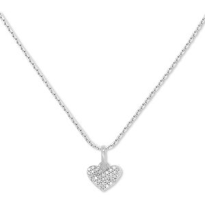 image:imageKendra Scott Ari Pave Heart Sterling Silver Charm Necklace in White Diamond Fine Jewelry for Women