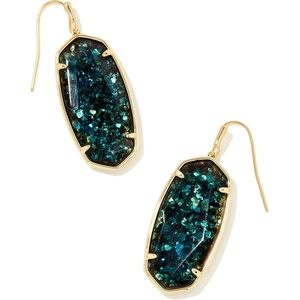 image:imageKendra Scott Faceted Elle Drop Earrings in 14k GoldPlated Brass Dark Teal Mica Fashion Jewelry for Women