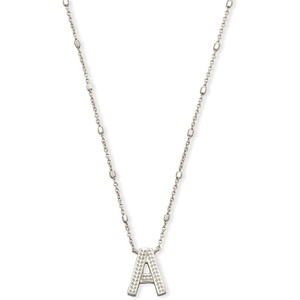 image:imageKendra Scott Letters AZ Pendant Necklace for Women Fashion Jewelry RhodiumPlated BrassLetter A