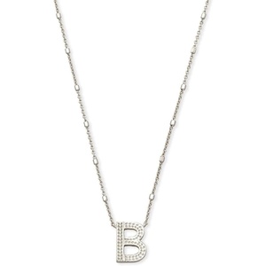 image:imageKendra Scott Letters AZ Pendant Necklace for Women Fashion Jewelry RhodiumPlated BrassLetter B