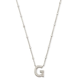image:imageKendra Scott Letters AZ Pendant Necklace for Women Fashion Jewelry RhodiumPlated BrassLetter G