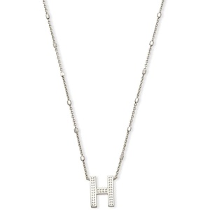 image:imageKendra Scott Letters AZ Pendant Necklace for Women Fashion Jewelry RhodiumPlated BrassLetter H