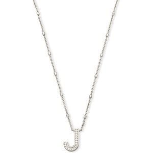 image:imageKendra Scott Letters AZ Pendant Necklace for Women Fashion Jewelry RhodiumPlated BrassLetter J