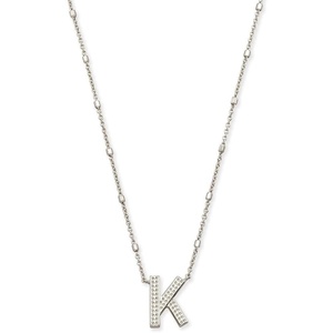 image:imageKendra Scott Letters AZ Pendant Necklace for Women Fashion Jewelry RhodiumPlated BrassLetter K