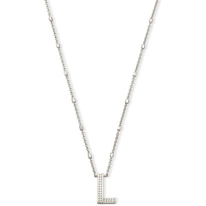 image:imageKendra Scott Letters AZ Pendant Necklace for Women Fashion Jewelry RhodiumPlated BrassLetter L
