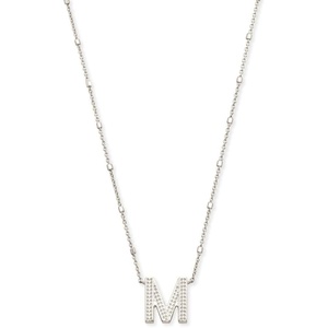 image:imageKendra Scott Letters AZ Pendant Necklace for Women Fashion Jewelry RhodiumPlated BrassLetter M