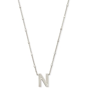 image:imageKendra Scott Letters AZ Pendant Necklace for Women Fashion Jewelry RhodiumPlated BrassLetter N