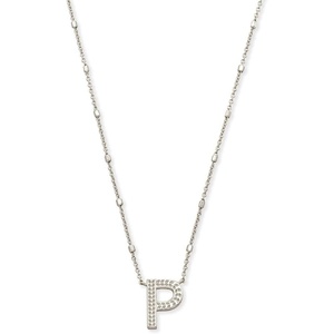 image:imageKendra Scott Letters AZ Pendant Necklace for Women Fashion Jewelry RhodiumPlated BrassLetter P