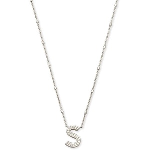 image:imageKendra Scott Letters AZ Pendant Necklace for Women Fashion Jewelry RhodiumPlated BrassLetter S