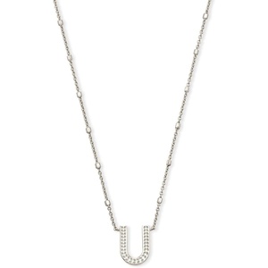 image:imageKendra Scott Letters AZ Pendant Necklace for Women Fashion Jewelry RhodiumPlated BrassLetter U