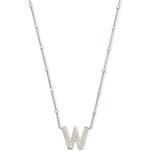 image:imageKendra Scott Letters AZ Pendant Necklace for Women Fashion Jewelry RhodiumPlated BrassLetter W
