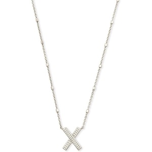 image:imageKendra Scott Letters AZ Pendant Necklace for Women Fashion Jewelry RhodiumPlated BrassLetter X