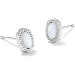 image:imageKendra Scott Mini Ellie 14k GoldPlated Stud Earrings Fashion Jewelry for WomenRHODIUM  IVORY MOTHER OF PEARL