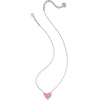 image:imageKendra Scott Ari Heart Adjustable Length Pendant Necklace for Women Fashion JewelryRHODIUM  HOT PINK DRUSY