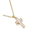 image:imageKendra Scott Cross Pendant Necklace for Women Fashion JewelryGOLDMATTE BLUSH PINK DICHROIC GLASS