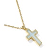 image:imageKendra Scott Cross Pendant Necklace for Women Fashion JewelryGOLDMATTE LIGHT BLUE DICHROIC GLASS