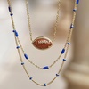 image:imageKendra Scott Football Short Pendant Necklace Fashion Jewelry for WomenGOLD  ORANGE GOLDSTONE