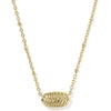 image:imageKendra Scott Tiger Striped Elisa Short Pendant NecklaceGOLD  DARK BROWN HAWKS EYE Tiger Striped