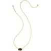 image:imageKendra Scott Tiger Striped Elisa Short Pendant NecklaceGOLD  DARK BROWN HAWKS EYE Tiger Striped