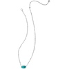 image:imageKendra Scott Tiger Striped Elisa Short Pendant NecklaceVINTAGE SILVER  BLUE MARBLE Tiger Striped