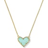 image:imageKendra Scott Ari Heart Adjustable Length Pendant Necklace for Women Fashion JewelryGOLD  BRIGHT AQUA DRUSY