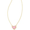 image:imageKendra Scott Ari Heart Adjustable Length Pendant Necklace for Women Fashion JewelryGOLD  BUBBLEGUM PINK OPAL