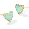 image:imageKendra Scott Ari Heart Stud Earrings Fashion Jewelry for WomenGOLD  BRIGHT AQUA DRUSY