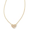 image:imageKendra Scott Ari Pave Crystal Heart Necklace Fashion Jewelry For WomenGOLD METAL  WHITE CUBIC ZIRCONIA