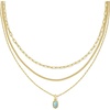 image:imageKendra Scott Elisa Triple Strand Necklace Fashion Jewelry for WomenLIGHT TEAL KYOCERA OPAL