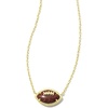 image:imageKendra Scott Football Short Pendant Necklace Fashion Jewelry for WomenGOLD  ORANGE GOLDSTONE